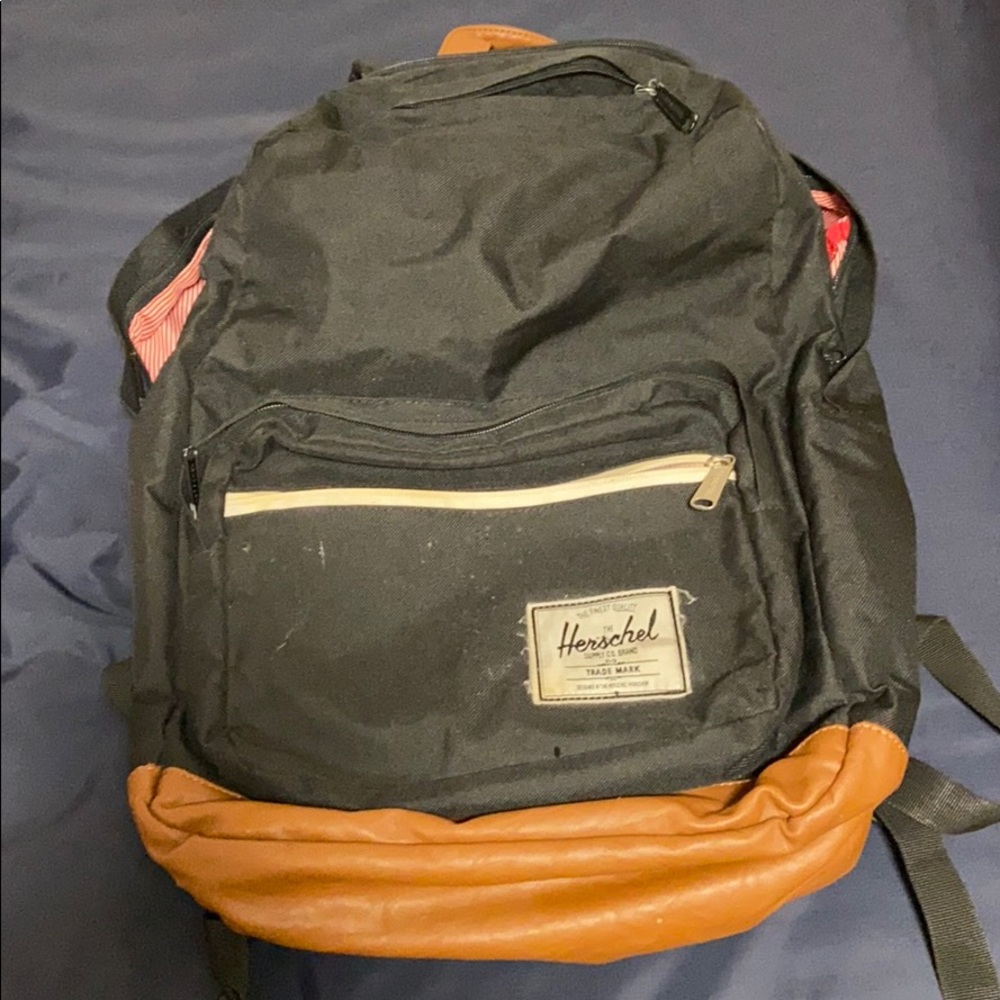 Herschel Pop Quiz Backpack Black/Tan Lightly Used
